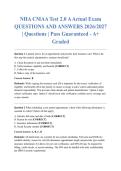 NHA CMAA Test 2&period;0 A Actual Exam QUESTIONS AND ANSWERS 2026&sol;2027 &vert; Questions &vert; Pass Guaranteed - A&plus; Graded