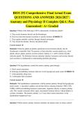 BIOS 252 Comprehensive Final Actual Exam QUESTIONS AND ANSWERS 2026&sol;2027 &vert; Anatomy and Physiology II Complete Q&A &vert; Pass Guaranteed - A&plus; Graded