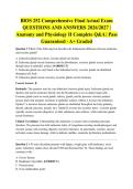 BIOS 252 Comprehensive Final Actual Exam QUESTIONS AND ANSWERS 2026&sol;2027 &vert; Anatomy and Physiology II Complete Q&A &vert; Pass Guaranteed - A&plus; Graded