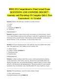 BIOS 252 Comprehensive Final Actual Exam QUESTIONS AND ANSWERS 2026&sol;2027 &vert; Anatomy and Physiology II Complete Q&A &vert; Pass Guaranteed - A&plus; Graded