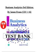 TEST BANK &ndash; Business Analytics 3rd Edition &lpar;James R&period; Evans&rpar; &vert; Chapters 1&ndash;16 &vert; Complete Exam Prep