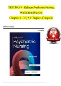 Test Bank &ndash; Keltner&rsquo;s Psychiatric Nursing&comma; 9th Edition &lpar;Steele&rpar; &ndash; Chapters 1&ndash;36&comma; All Chapters Complete