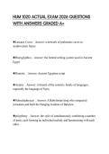 HUM 1020 ACTUAL EXAM 2026 QUESTIONS WITH ANSWERS GRADED A&plus;