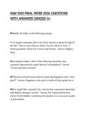 HUM 1020 FINAL PAPER 2026 QUESTIONS WITH ANSWERS GRADED A&plus;