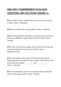 HUM 1020 COMPREHENSIVE EXAM 2026 QUESTIONS AND SOLUTIONS GRADED A&plus;