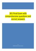 301 Final Exam with comprehensive questions and correct answers
