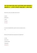 TAP 250 EXAM 2026-2027 QUESTIONS AND ANSWERS &vert; GRADED A&plus; &vert; LATEST UPDATE 2026&sol;2027 &vert; 100&percnt; PASS&period;