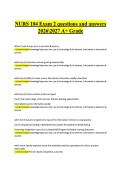 NURS 104 Exam 2 questions and answers  20262027 A&plus; Grade