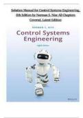 Solution Manual for Control Systems Engineering&comma; 8th Edition by Norman S&period; Nise &vert;Latest 2026&period;