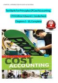 PRINCIPLES OF COST ACCOUNTING 17TH EDITION BY EDWARD J&period; VANDERBECK MARIA R&period; MITCHELL TEST BANK &ndash; ACCT 210 COMPLETE CHAPTERS 1-10 WITH ANSWERS 