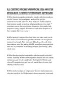 ILE CERTIFICATION EVALUATION 2026 MASTER RESOURCE CORRECT RESPONSES APPROVED
