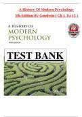 A History of Modern Psychology 5th Edition By Goodwin - Test Bank All 1-15 Chapters Covered &comma;Latest Edition