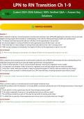 LPN to RN Transition Ch 1-9 150&plus; &lpar;Latest 2025-2026 Edition&rpar; 100&percnt; Verified Q&A &plus; Answer Key Solutions