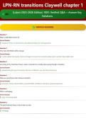 LPN-RN transitions Claywell chapter 1 40&plus; &lpar;Latest 2025-2026 Edition&rpar; 100&percnt; Verified Q&A &plus; Answer Key Solutions