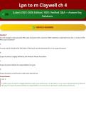 Lpn to rn Claywell ch 4 20&plus; &lpar;Latest 2025-2026 Edition&rpar; 100&percnt; Verified Q&A &plus; Answer Key Solutions