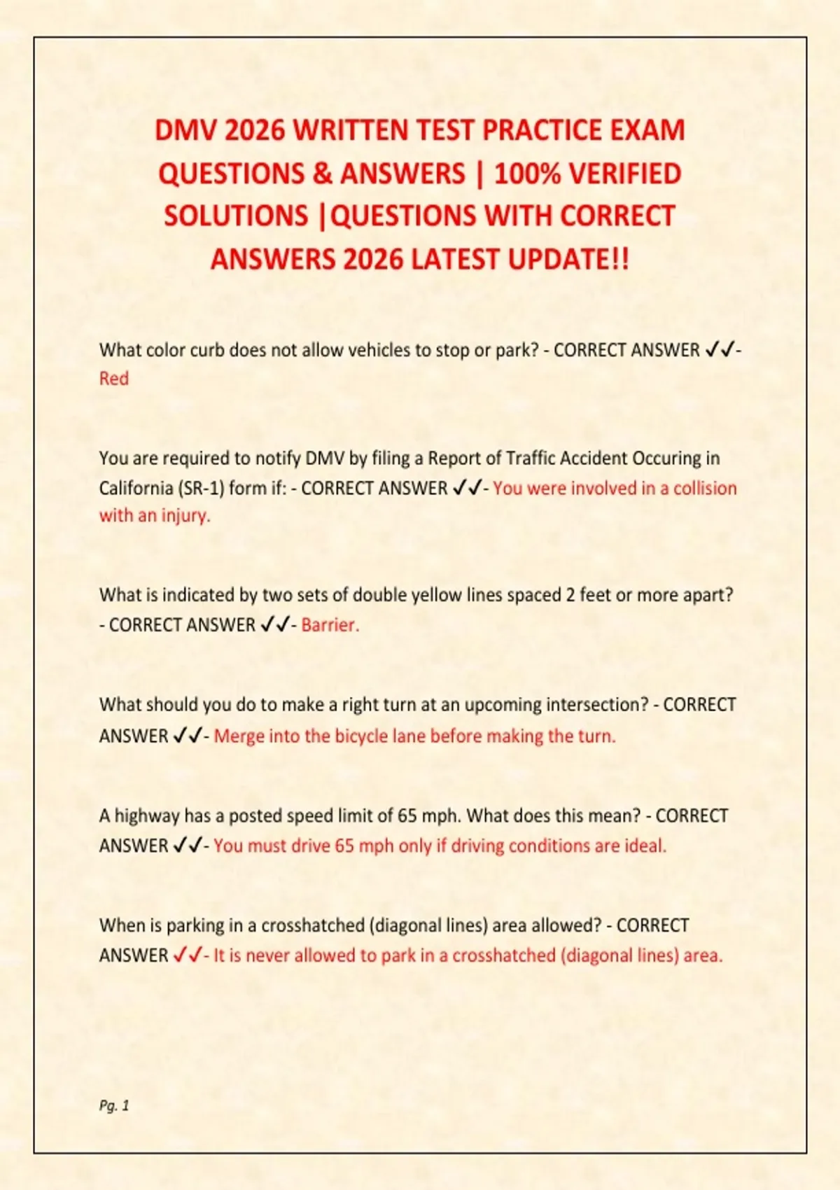 DMV 2026 Written Test Practice Exam: 150+ Real Questions & Answers ...