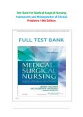Test Bank for Medical-Surgical Nursing&colon; Assessment and Management of Clinical Problems&comma; 10th Edition By&colon; Sharon L&period; Lewis&comma; Linda Bucher&comma; Margaret M&period; Heitkemper&comma; and Mariann M&period; Harding