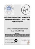 SUS1501 Assignment 2 &lpar;COMPLETE ANSWERS&rpar; Semester 1 2026 - DUE 16 March 2026&semi; 100&percnt; Correct solutions and explanations&period;