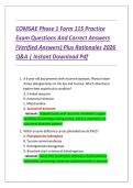 COMSAE Phase 1 Form 115 Practice Exam Questions And Correct Answers &lpar;Verified Answers&rpar; Plus Rationales 2026 Q&A &vert; Instant Download Pdf