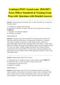 Louisiana POST Actual exam  2026&sol;2027 &vert; Peace Officer Standards & Training Exam Prep with  Questions with Detailed Answers
