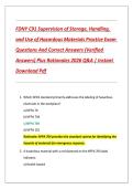 FDNY C91 Supervision of Storage&comma; Handling&comma; and Use of Hazardous Materials Practice Exam Questions And Correct Answers &lpar;Verified Answers&rpar; Plus Rationales 2026 Q&A &vert; Instant Download Pdf
