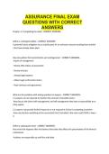 ASSURANCE FINAL EXAM QUESTIONS WITH CORRECT ANSWERS&period;