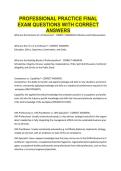 PROFESSIONAL PRACTICE FINAL EXAM QUESTIONS WITH CORRECT ANSWERS&period;