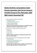 Alaska Dentistry Jurisprudence Exam  Practice Questions And Correct Answers  &lpar;Verified Answers&rpar; Plus Rationales 2026  Q&A Instant Download Pdf 