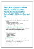 Alaska Nursing Jurisprudence Exam  Practice  Questions And Correct  Answers &lpar;Verified Answers&rpar; Plus  Rationales 2026 Q&A Instant Download  Pdf 