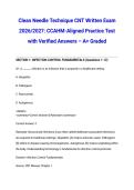 Clean Needle Technique CNT Written Exam 2026&sol;2027&colon; CCAHM-Aligned Practice Test with Verified Answers &ndash; A&plus; Graded