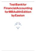 Test Bank for Financial Accounting for MBAs 8th Edition by Easton