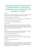 NHA CMAA Actual Exam QUESTIONS AND ANSWERS 2026&sol;2027 &vert; Certified Medical Administrative Assistant Complete Q&A &vert; Pass Guaranteed - A&plus; Graded