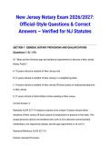 New Jersey Notary Exam 2026&sol;2027&colon; Official-Style Questions & Correct Answers &ndash; Verified for NJ Statutes
