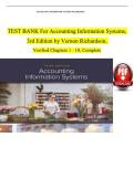 Test Bank for Accounting Information Systems&comma; 3rd Edition by Vernon Richardson&comma; C&period; Janie Chang & Rodney Smith &vert; ISBN&colon; 9781260571080 &vert; Verified Chapters 1-18 Complete &vert; A&plus; Grade &vert; Downloadable PDF