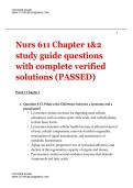 Nurs 611 Chapter 1&2 study guide questions with complete verified solutions &lpar;PASSED&rpar;-Maryville