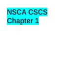 NSCA CSCS Chapter 1&period;