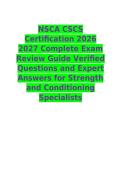 NSCA CSCS Certification 2026 2027 Complete Exam Review Guide Verified Questions and Expert Answer