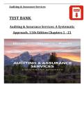 Test Bank for Auditing & Assurance Services&colon; A Systematic Approach&comma; 11th Edition by Messier&comma; Glover & Prawitt &vert; ISBN&colon; 9781259969447 &vert; Verified Chapters 1-21 Complete &vert; A&plus; Grade &vert; Downloadable PDF