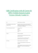 QIR Certification with all Correct & 100&percnt; Verified Answers &vert;Latest Version &vert;Already Graded A&plus;