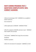 NAVY COMMS PROGRESS TEST 3 QUESTIONS COMPLETE WITH 100&percnt; CORRECT ANSWERS