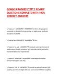 COMMS PROGRESS TEST 2 REVIEW QUESTIONS COMPLETE WITH 100&percnt; CORRECT ANSWERS