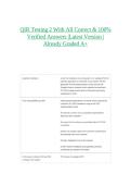 QIR Testing 2 With All Correct & 100&percnt; Verified Answers &vert;Latest Version &vert;Already Graded A&plus;