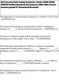 ACI Concrete Field Testing Technician- Grade I EXAM &lpar;2026&rpar; UPDATE Verified Questions And Answers &vert; With 100&percnt; Correct Answers graded A&plus; Guaranteed Success&excl;&excl;