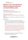 BIO250L Lab 1 Introduction to Science questions with 100- accurate solutions 2026