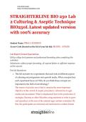 STRAIGHTERLINE &vert; BIO 250 Lab 2 Culturing & Aseptic Technique &vert;  BIO250L Latest updated version &vert; with 100&percnt; accurate solutions