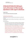 STRAIGHTERLINE &vert; BIO250L Lab 3 Structure & Microscopy &vert;  Questions with expert solutions