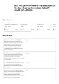 State of Nevada Work Card Study Guide 2025&sol;2026 Exam Questions with correct Answers Latest Update&lpar; A&plus; GRADED 100&percnt; VERIFIED&rpar;&period;