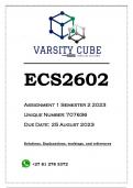 ECS2602 Assignment 1, 2 & 3 Semester 1 & 2 2021 