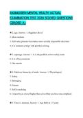 RASMUSSEN MENTAL HEALTH ACTUAL EXAMINATION TEST 2026 SOLVED QUESTIONS GRADED A&plus;