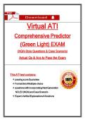 Virtual ATI  Comprehensive Predictor  &lpar;Green Light&rpar; EXAM &lpar;NGN-Style Questions & Case Scenario&rpar; Actual Qs & Ans to Pass the Exam